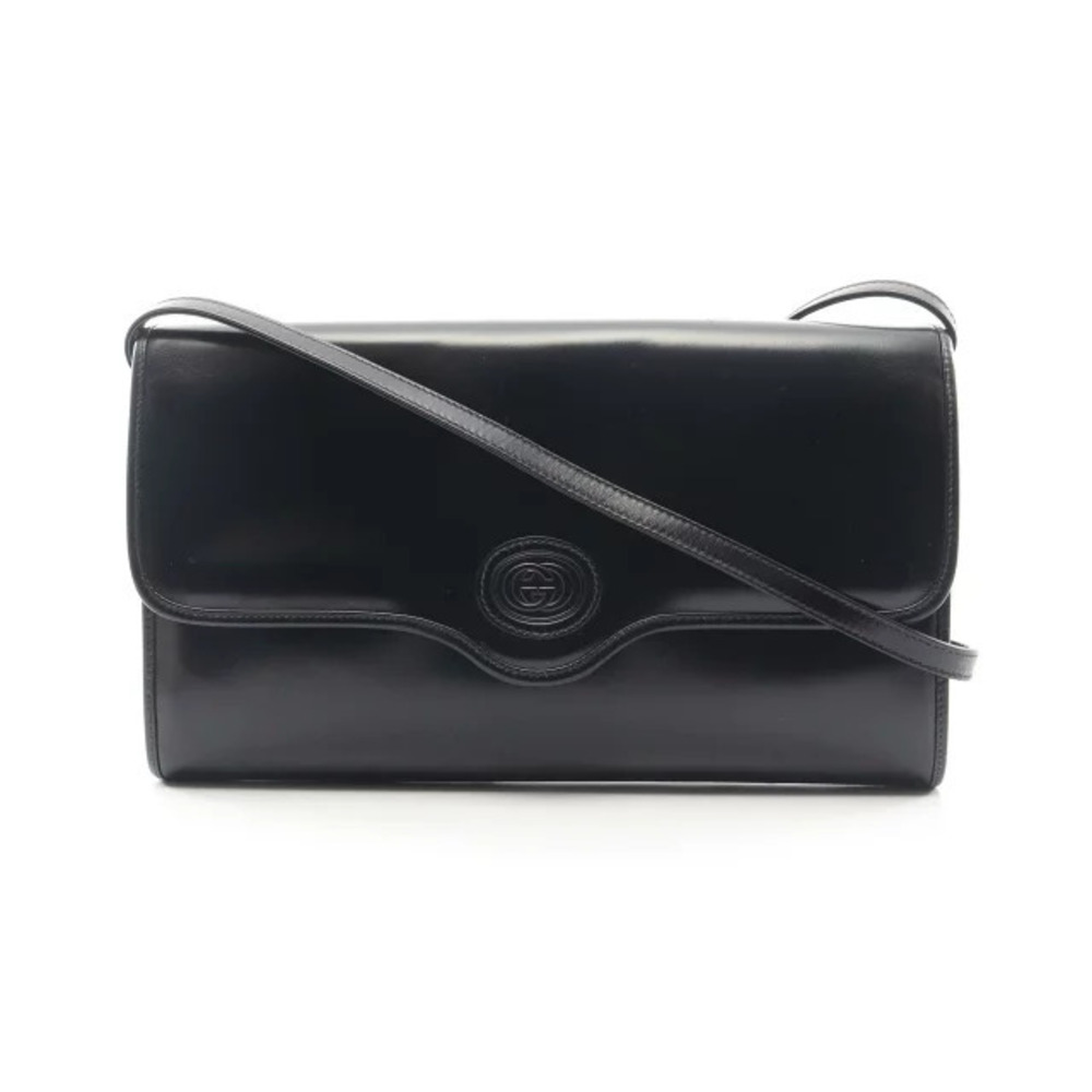 Gucci Interlocking G Shoulder Bag Leather Black